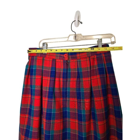 Vintage Pendleton wool skirt plaid NWOT midi length red, blue - Picture 4 of 6